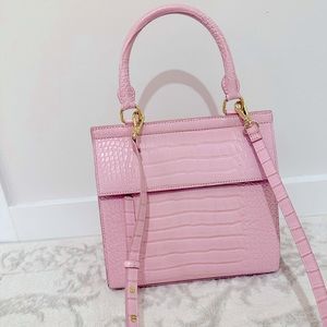 Modern picnic luncher pink crocodile snakeskin lizard skin